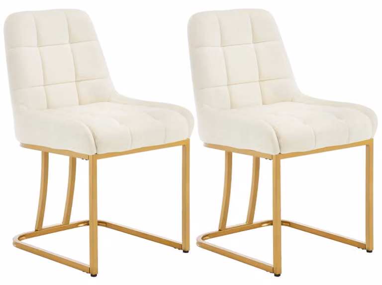 Sedie da pranzo - Sedie - Sedie a conchiglia - Sedie da cucina - Sedie da ufficio - Set da 2 - Rivestimento beige