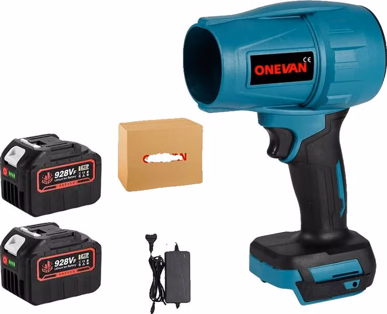 Soffiatore turbo, potenza 2000W, motore brushless, set di 2 batterie 928VF
