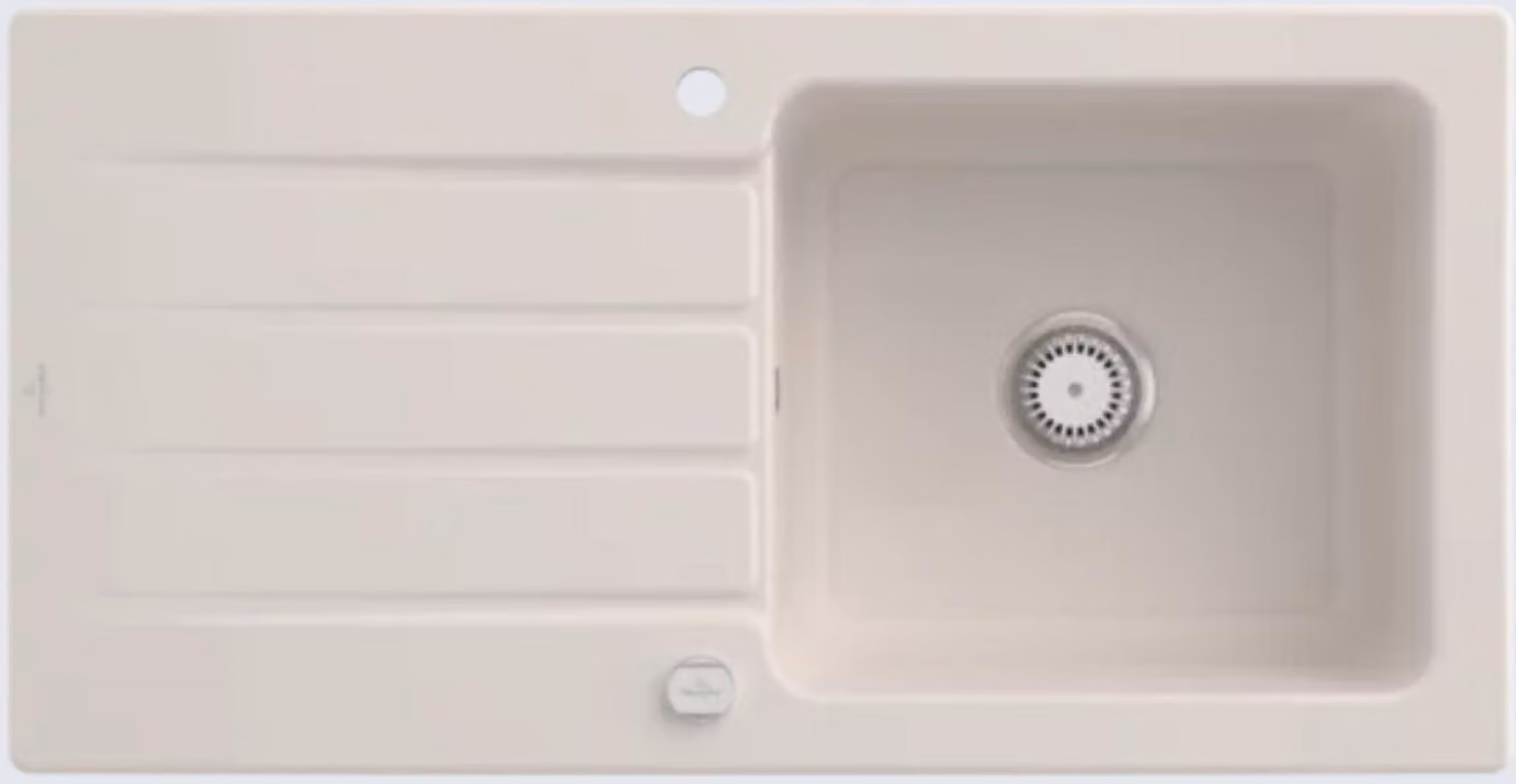 Lavello Villeroy&Boch, lavello da cucina Architectura 60 Crema CeramicPlus 1000x510 mm, larghezza mobile sottolavello 60 cm