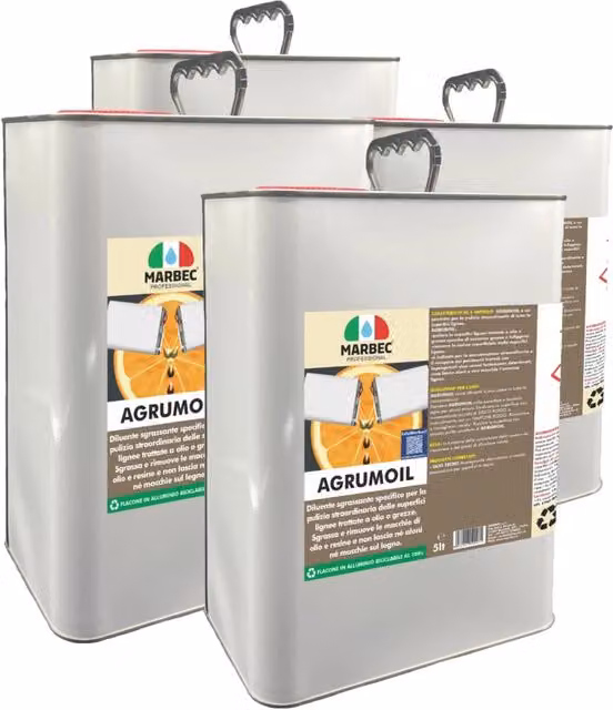 Diluente sgrassante per legno AGRUMOIL al d-limonene confezione da 4 x 5 l – 1