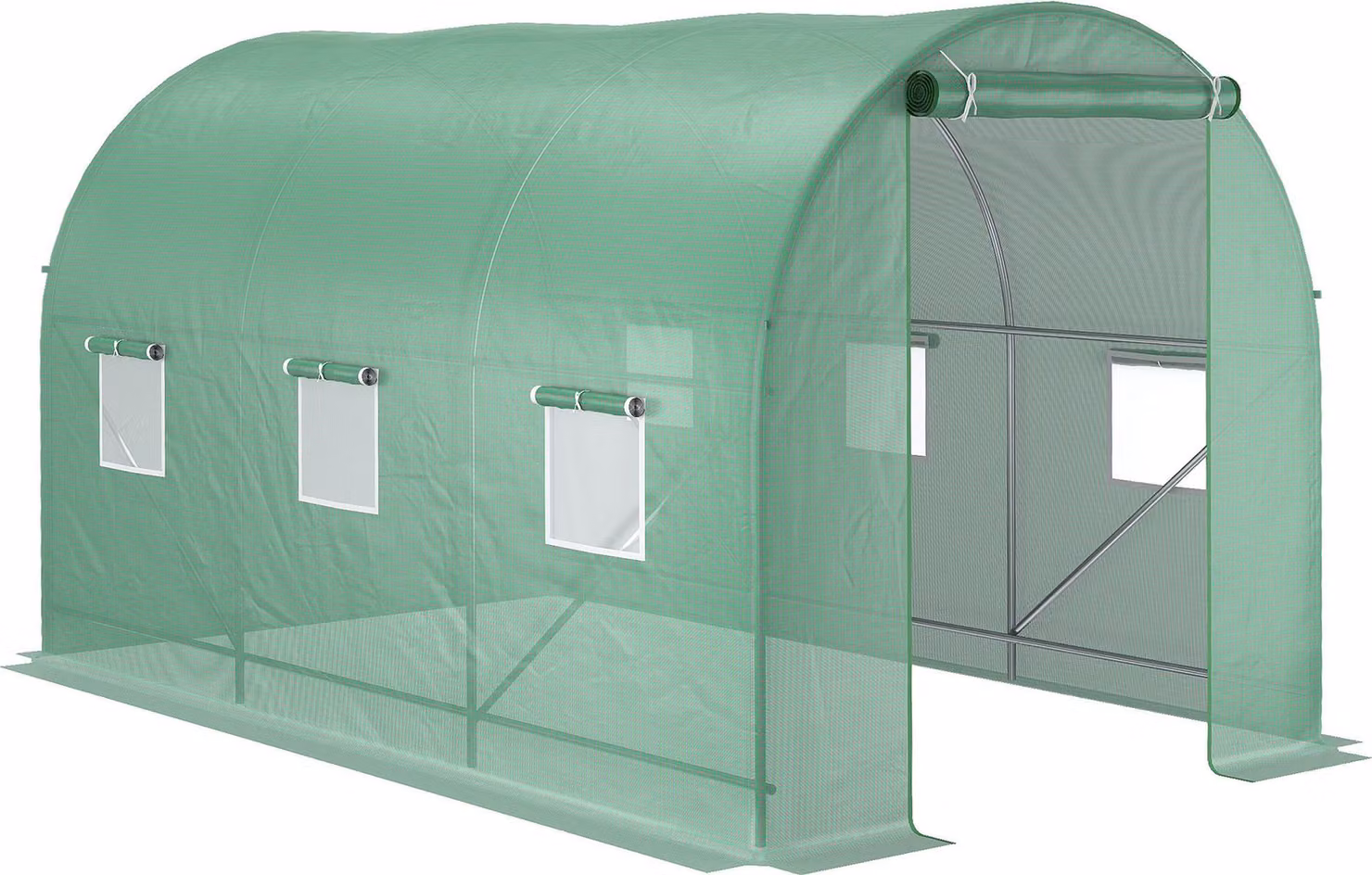 Fortuna Lai Serra in plastica Serra per pomodori Serra tunnel Serra con finestra Serra con finestra Verde 350 x 200 x 200 cm