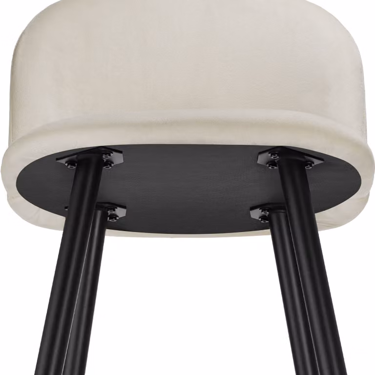 Set di 2 Sgabelli Sachel con schienale TecTake in velluto, colore beige e nero
