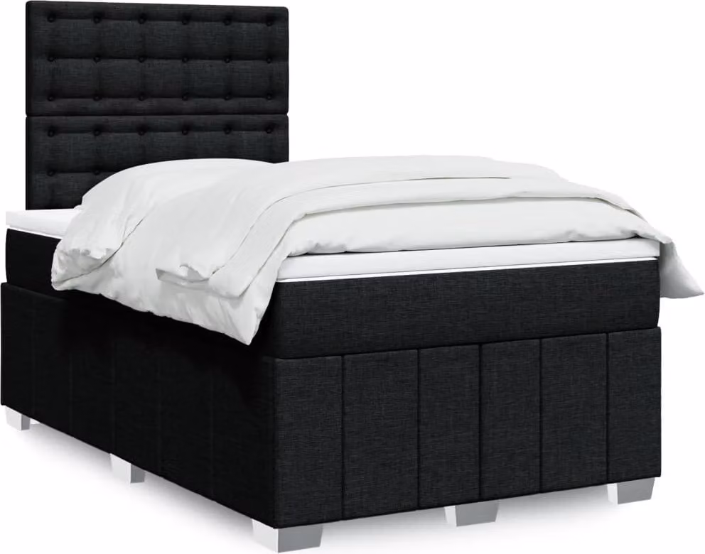 Maison Exclusive - Letto boxspring con materasso nero 120x190 cm Tessuto