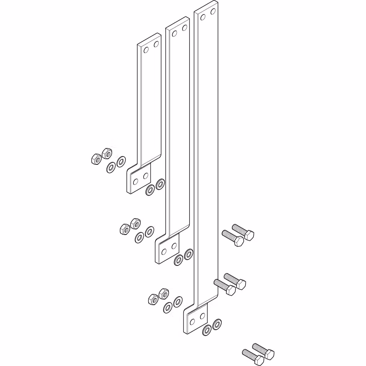 Set di barre di collegamento ABN a 3 poli in rame (CU) 50x10 mm da LSS/LTS 800-1000 A a SAS 185 mm XAS970SE