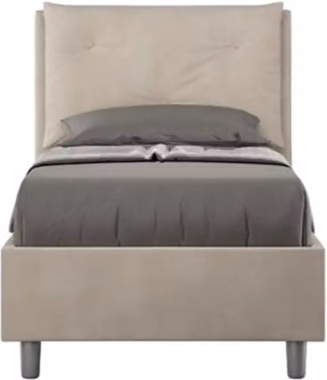 Letto singolo contenitore imbottito Ityhome Appia in microfibra colore sabbia L/P/H: 90 x 200 cm