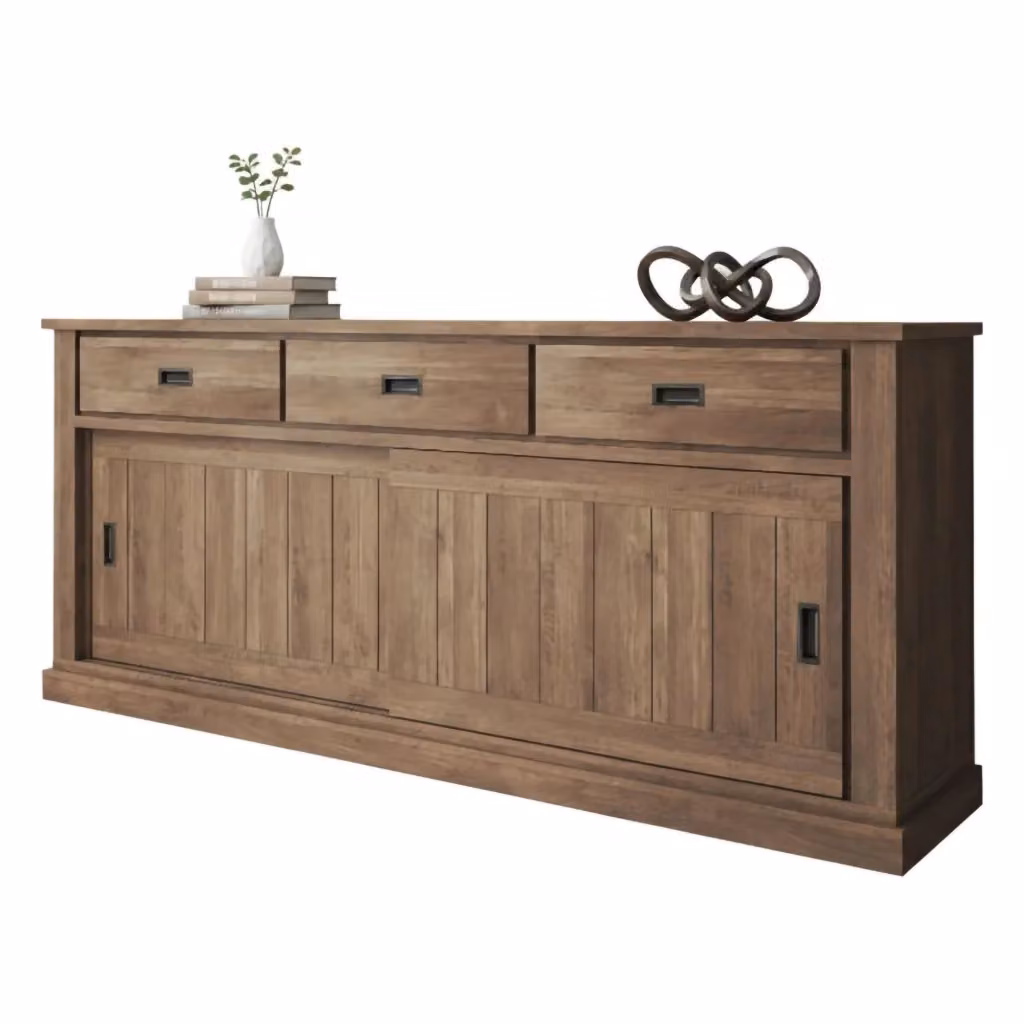Madia DMORA Malonno in legno marrone opaco L 220 cm x P 50 cm x H 95 cm – 2