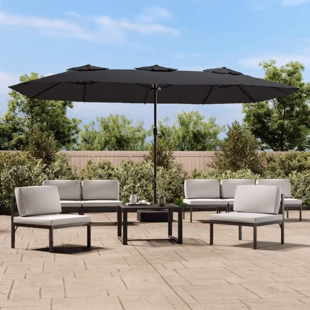 Maison Exclusive - Parasole doppio, colore antracite, dimensioni 449x265 cm