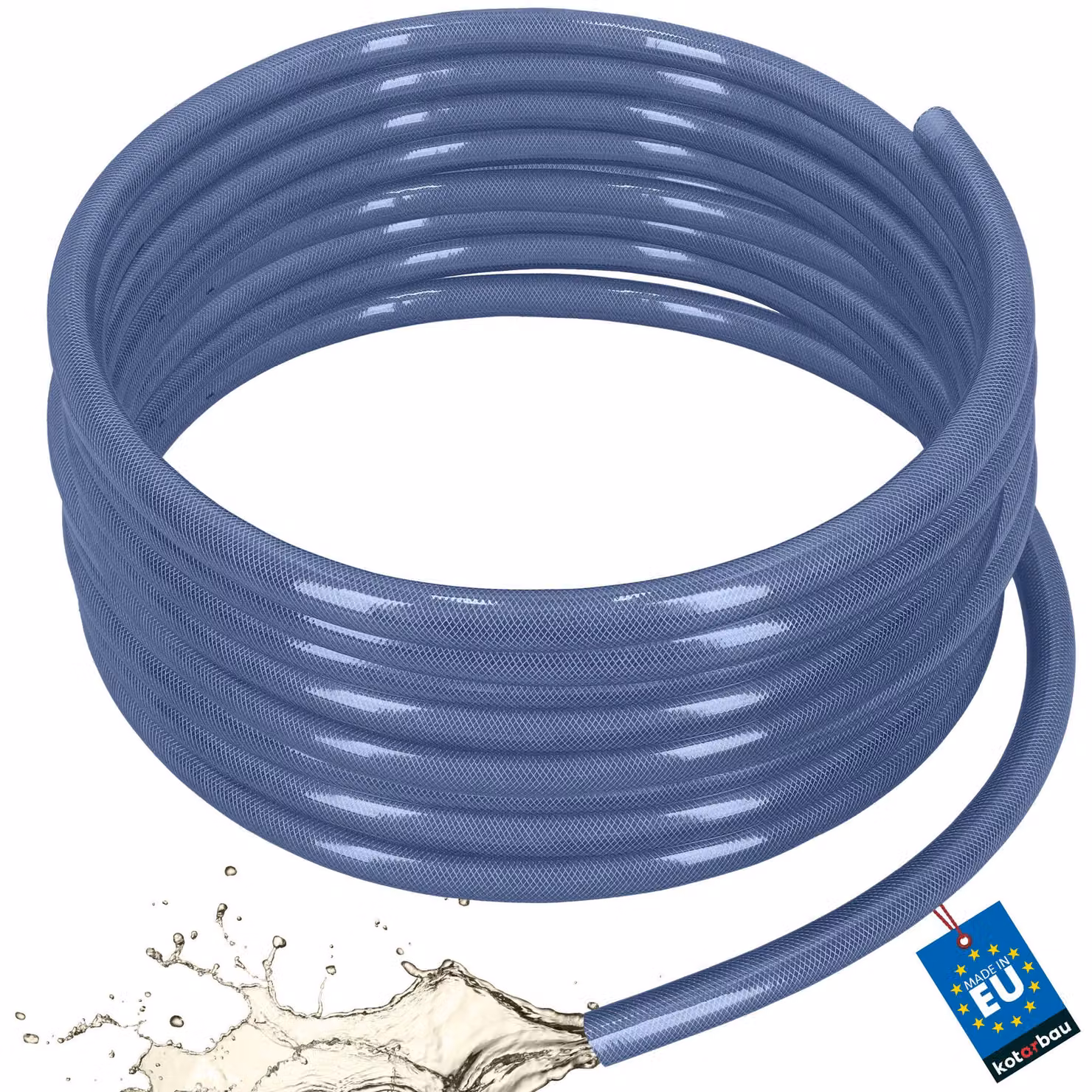KOTARBAU® Tubo Aria Compressa Ø 25 mm / 4 mm Tubo Acqua 25 m Tubo Trasparente Flessibile PVC Blu
