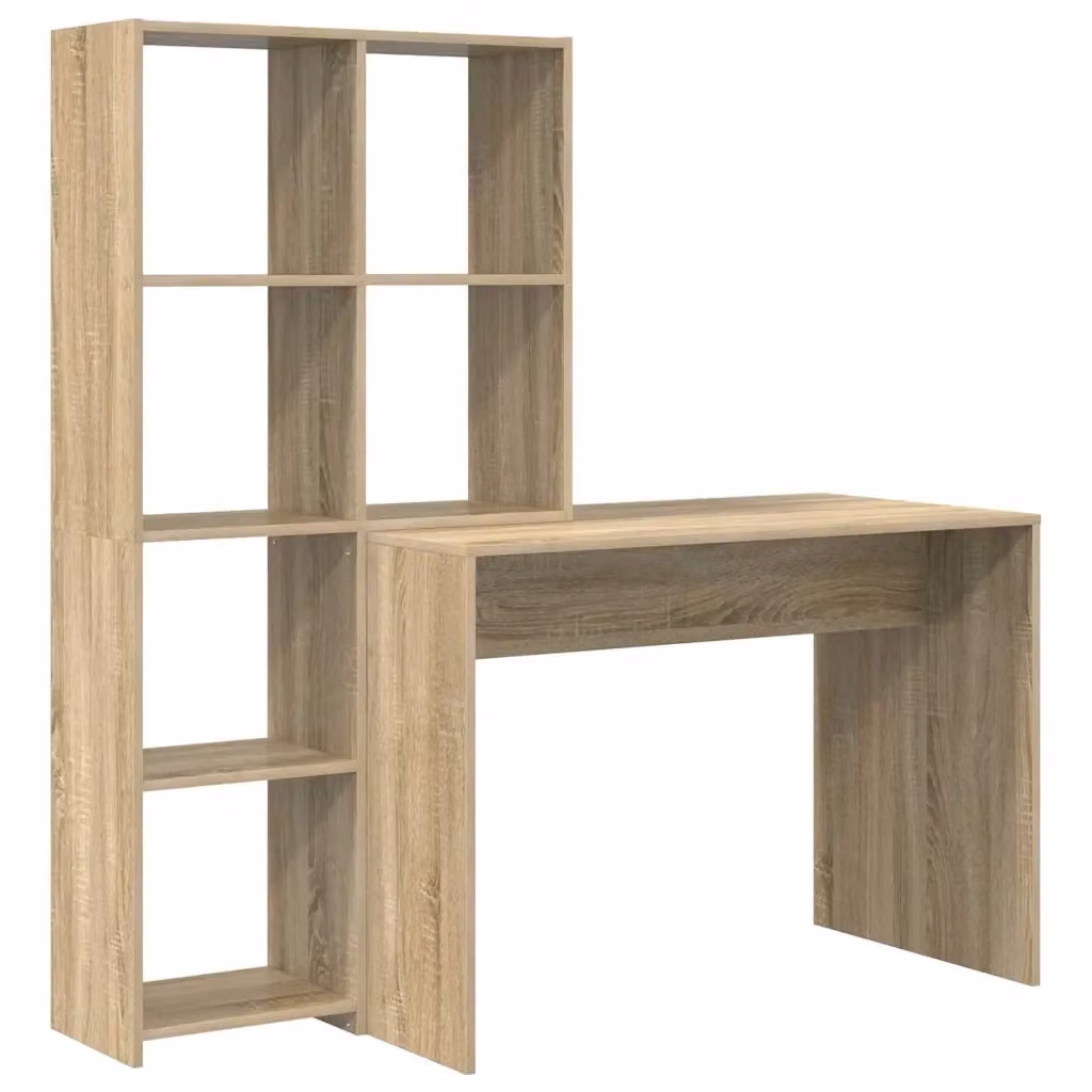 Scrivania con scaffale moderna vidaXL in legno marrone L: 138,5 cm, P: 55 cm, H: 143 cm – 2