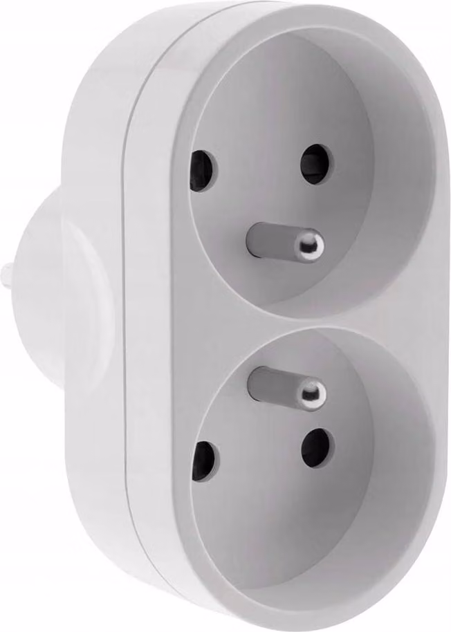 Zenitech Presa doppia da parete 2x16A Bianca