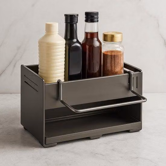 Organizer per lavello con scarico, impermeabile e supporto a colonna in acciaio inossidabile per la cucina; organizer per lavello facile da installare per cucina e bagno