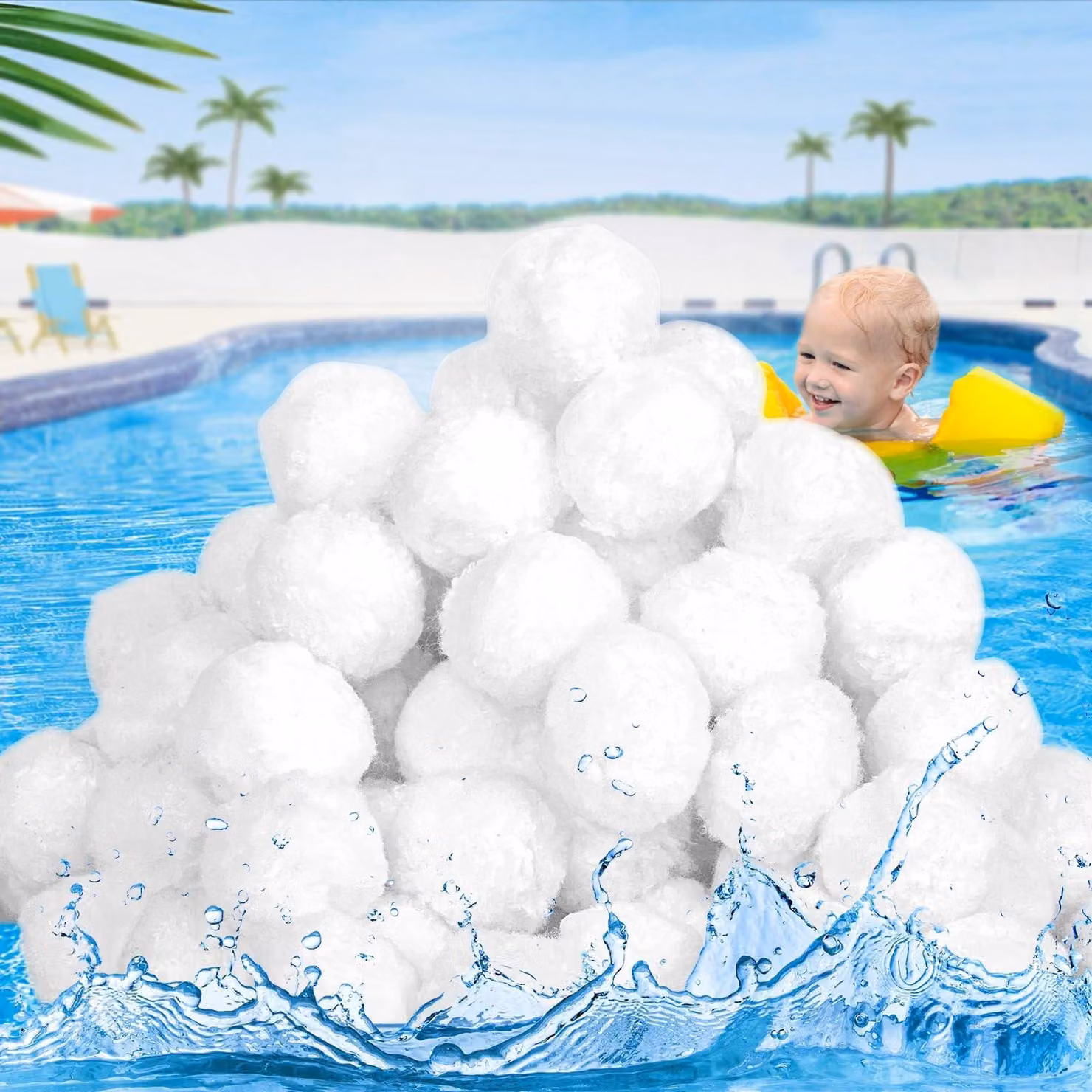 Sfere filtranti da 700 g, sostitutive di 20 kg di sabbia filtrante - Sfere filtranti per piscina - Sfere filtranti per filtri a sabbia - Sfere filtranti riutilizzabili - Materiale in fibra di poliestere di alta qualità - Eccellente capacità di filtrazione