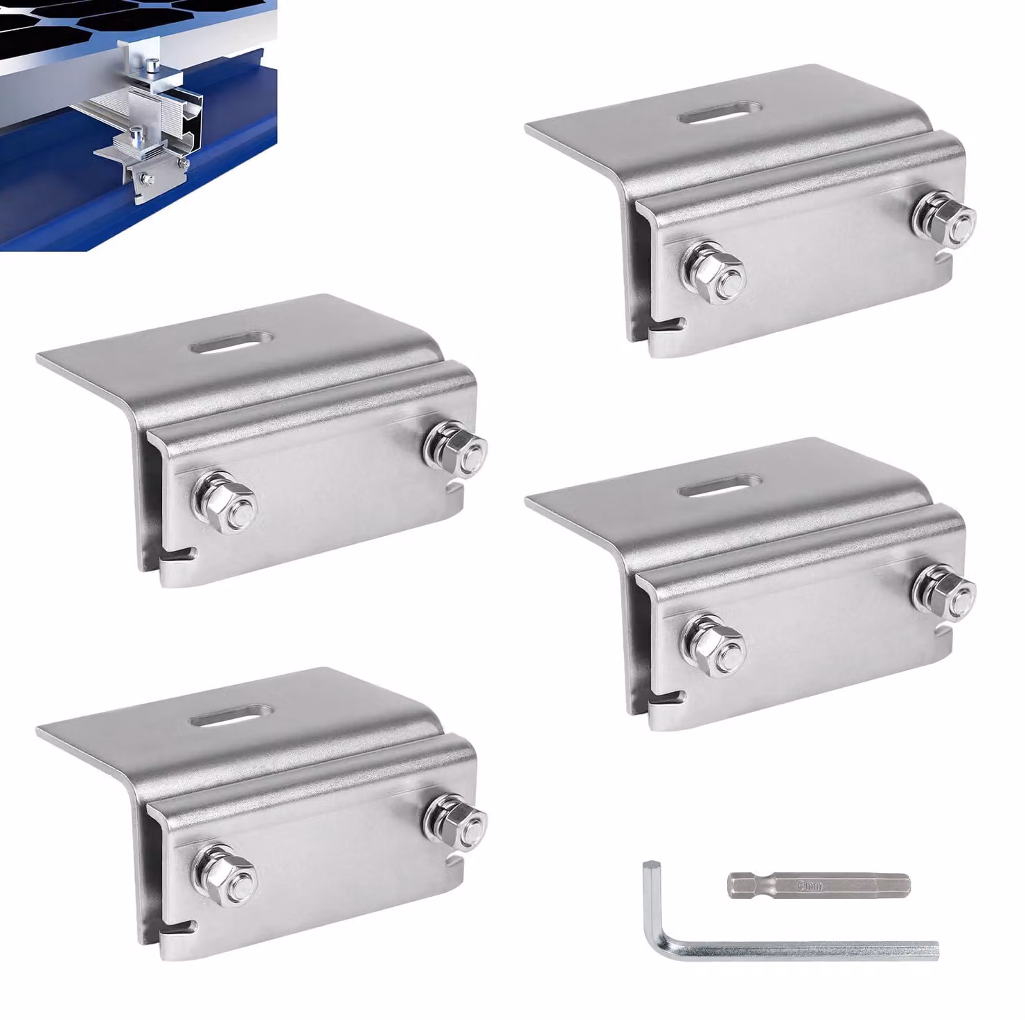 Set di 4 staffe angolari per tetti, in acciaio inossidabile 304, dimensioni 50x50x110 mm