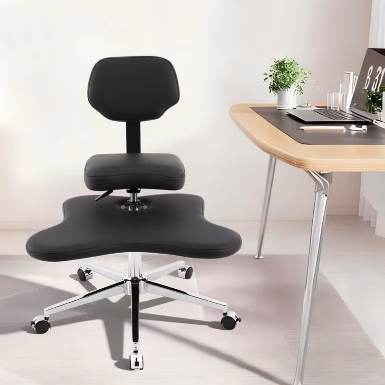 Sedia da ufficio ergonomica, colore nero - Altezza regolabile, portata massima 150 kg - Materiale:Poliuretano- Ruotabile, con ruote
