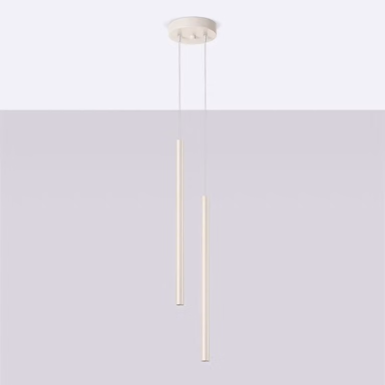 Lampada a sospensione PASTELO 2 beige 2xG9 8W acciaio 104x15x15cm Sollux Lighting