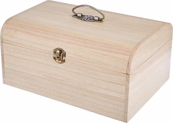 Valigetta in legno 295 x 205 x 14 cm - accessori antichi - maniglia e serratura in metallo - valigetta artigianale - valigetta per attrezzi - cassetta in legno naturale non verniciato