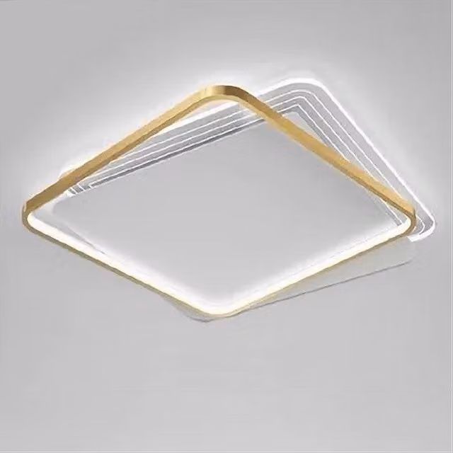 Plafoniera LED Trade Shop Quadrata Oro Moderno Luce Fredda 35W 70746
