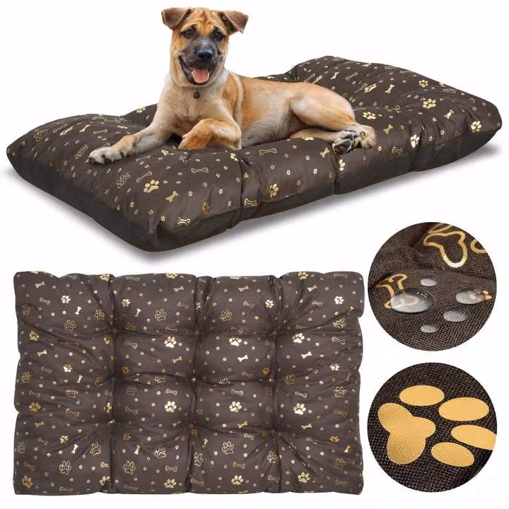 Cuscino per cani PRESTIGE 140x100 cm impermeabile ossa d'oro