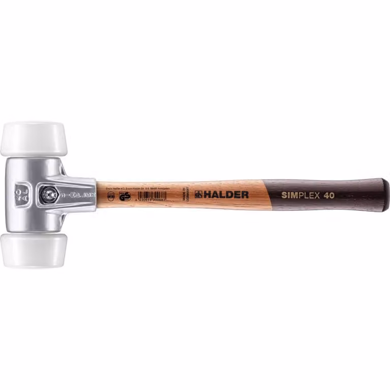 Mazza SIMPLEX soft-face con alloggiamento in alluminio e manico in legno, Ø 50:40, superplastica