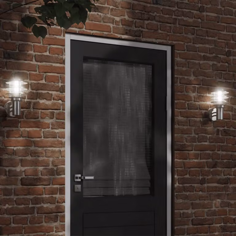 Set di 2 applique da esterno vidaXL in acciaio inossidabile argento con design moderno a cilindro e protezione IP44
