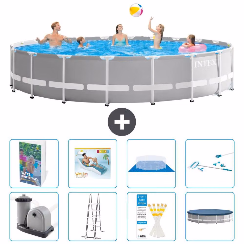 Struttura per piscina a forma di prisma - 610x132 cm - composta da 7 elementi - modello S618