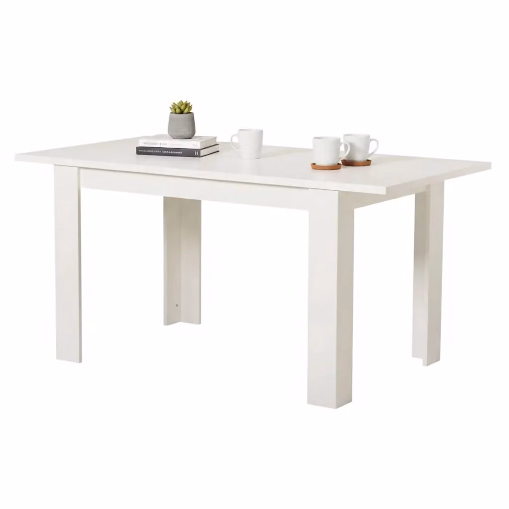 Tavolo fisso moderno DMORA per 6 persone, rettangolare, bianco, L: 120 cm, P: 80 cm, H: 74.5 cm – 2