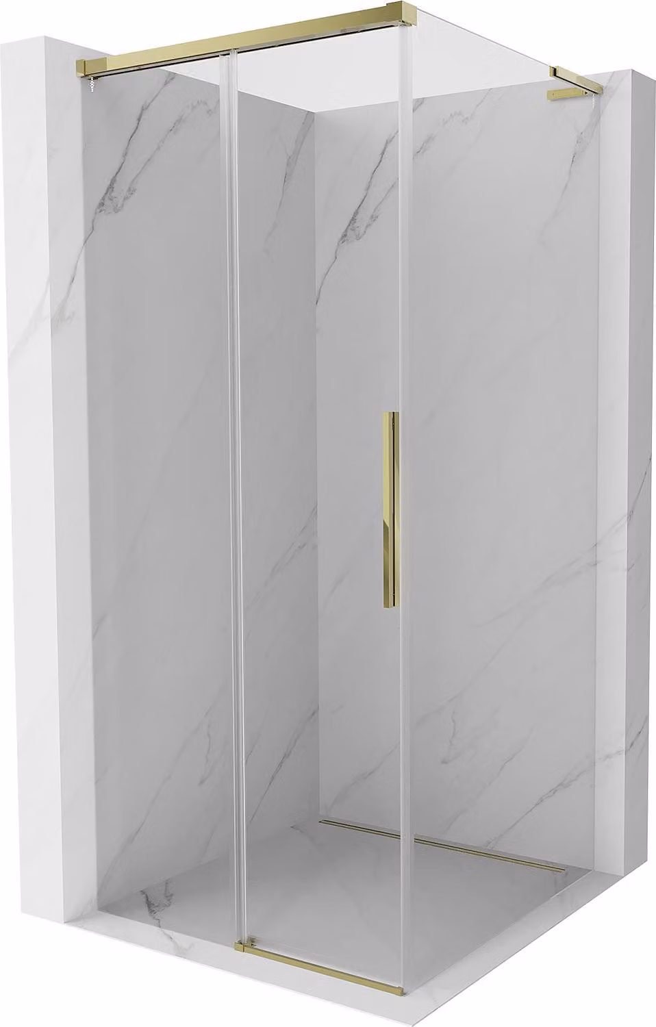 Mexen Rox L cabina doccia scorrevole 110 x 110 cm, trasparente, oro - 8C2L-110-110-50-00