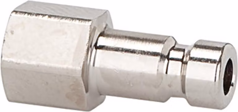 Nipplo Riegler per raccordi NW 2.7, ottone nichelato, G 1/8 IG, SW 12