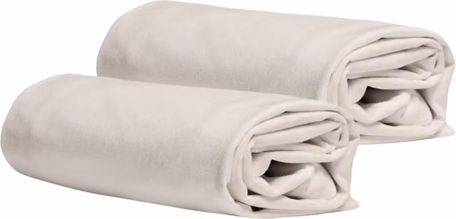 DaunenStep Set di 2 federe copricuscino in jersey Vivacolor bianche con chiusura a zip