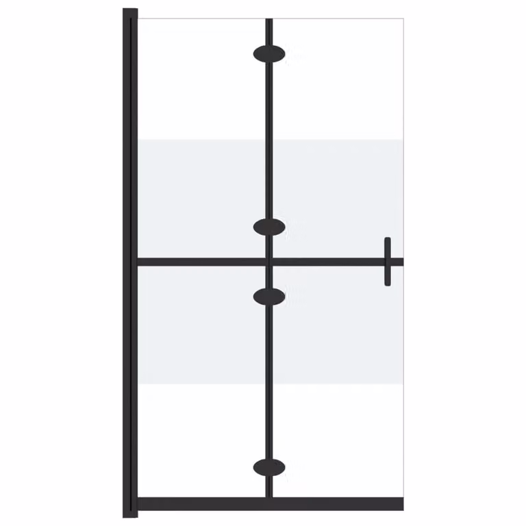 Parete per Doccia Walk-in Pieghevole in Vetro ESG 100x190 cm