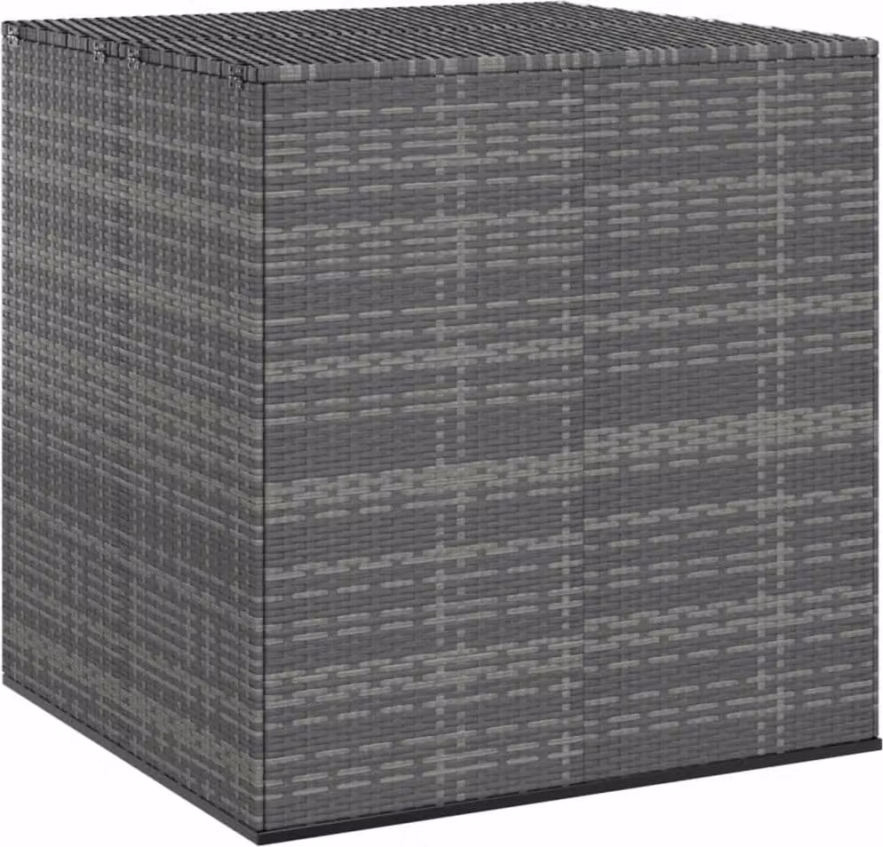 The Living Store Cuscino da giardino in rattan PE 100x97,5x104 cm Grigio
