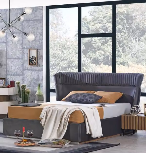 Bett Schlafzimmer Möbel Einrichtung Doppelbett Betten Polster 160x200
