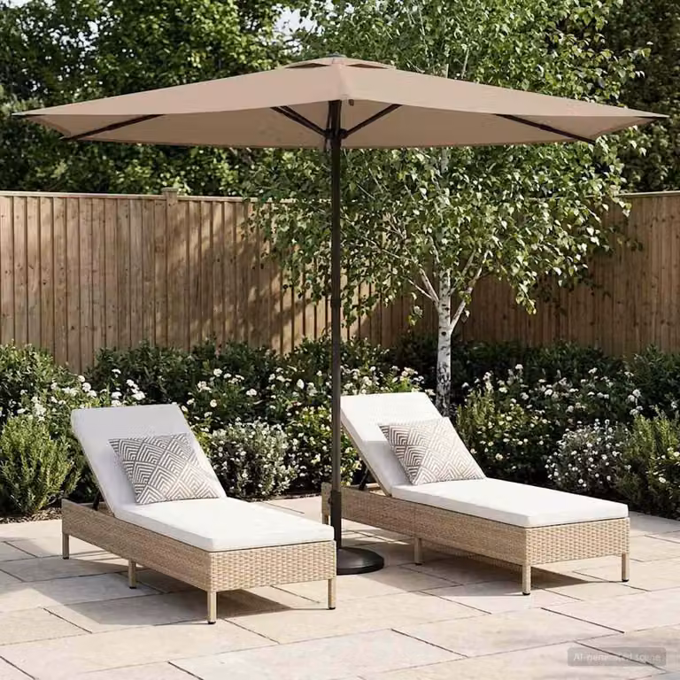 Maison Exclusive - Ombrellone da giardino rettangolare, 2,7 x 2,7 m, in poliestere, color tortora