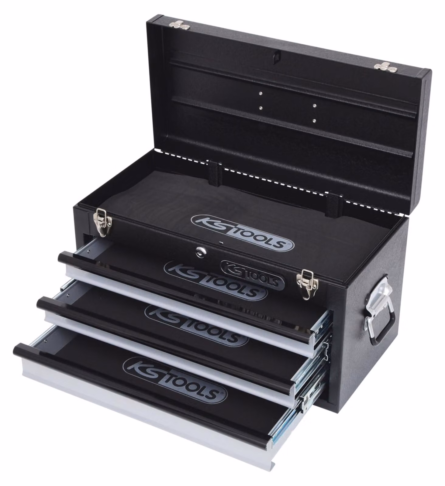 KS TOOLS Cassetta degli attrezzi con 3 cassetti - nero, L508xH255xL303mm - 801.0003