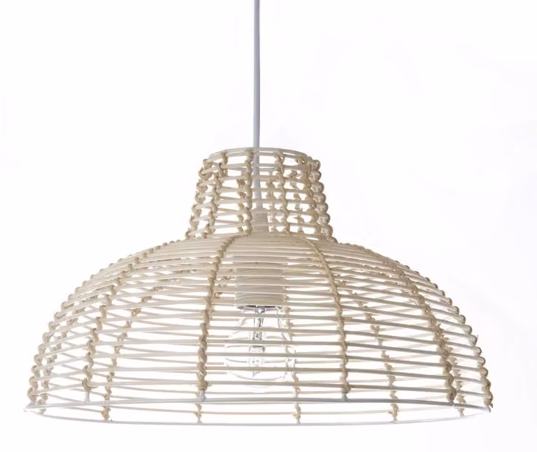 Lampada a sospensione in rattan, colore naturale, diametro 35 cm, 60 W