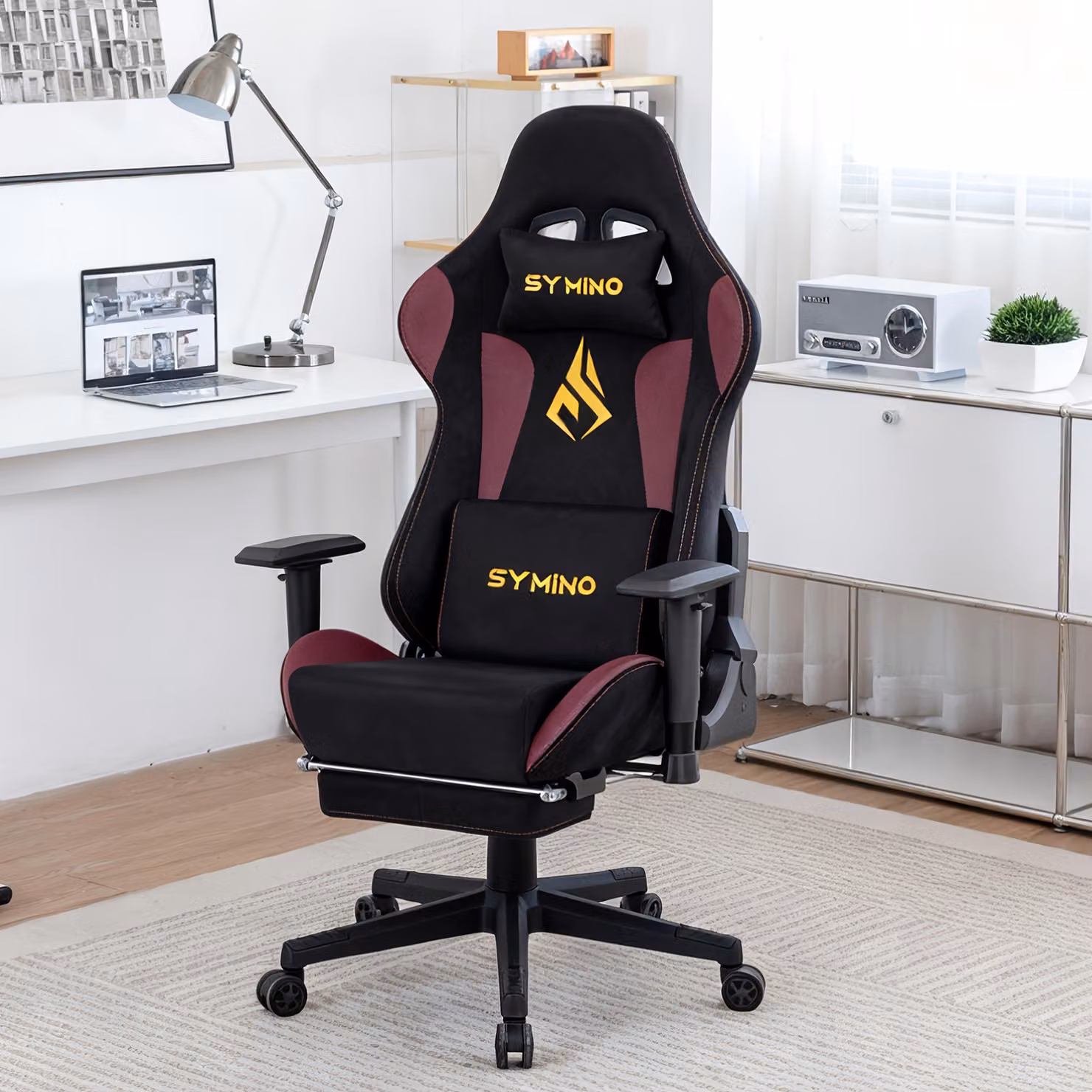 Sedia ergonomica da gaming - Sedia da ufficio - Sedia da gaming - Sedia per PC - Sedia girevole - Con poggiapiedi