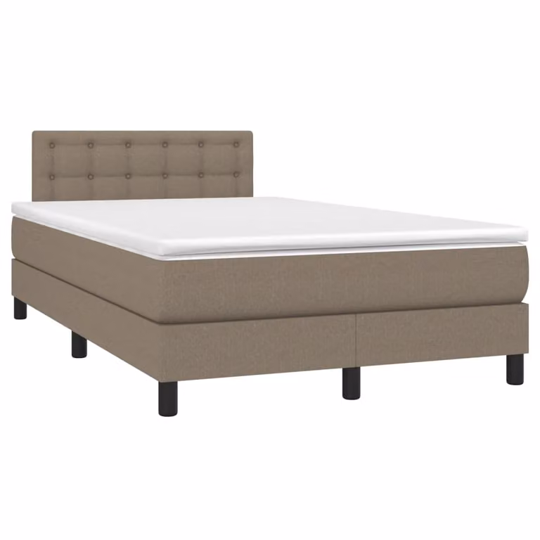 Maison Exclusive - Letto boxspring con materasso e LED Taupe 120x190 cm Tessuto