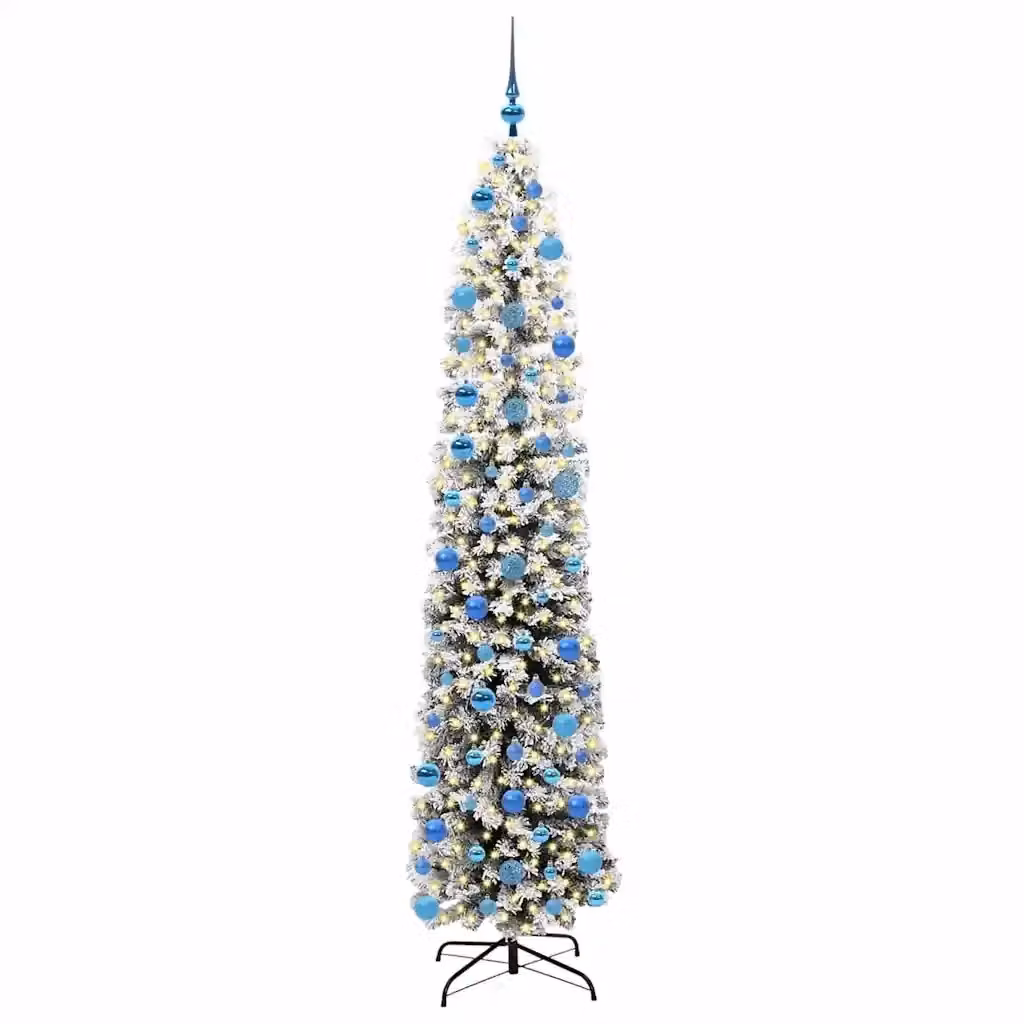 Albero di Natale artificiale moderno vidaXL verde con 300 LED luce bianca calda, Altezza: 240 cm – 2