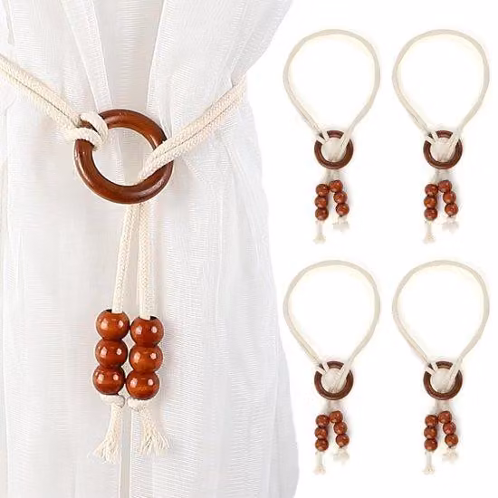 Supporti per tende beige - set da 4 - resistenti - eleganti