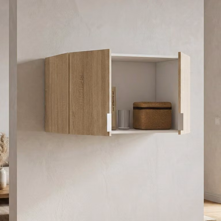 Dmora Armadio Multiuso 2 Ante Farmington 51x49h cm Marrone Rovere, 2 Ante un Vano