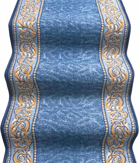Passatoia EMMEVI Blu in Stile Barocco Orientale, Lavabile e Antiscivolo, L: 67 cm, P: 950 cm