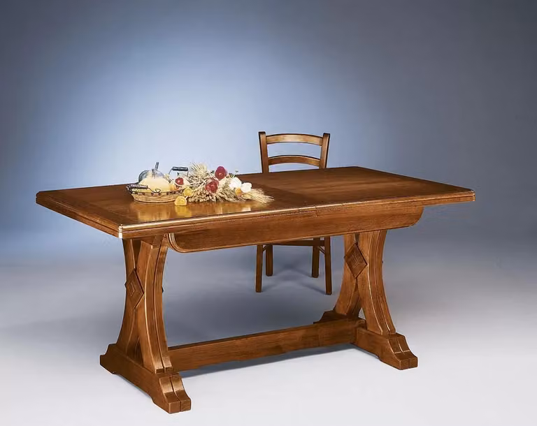 Tavolo allungabile in legno marrone stile arte povera Mobili 2G L/P/H: 160 x 70 x 85 cm