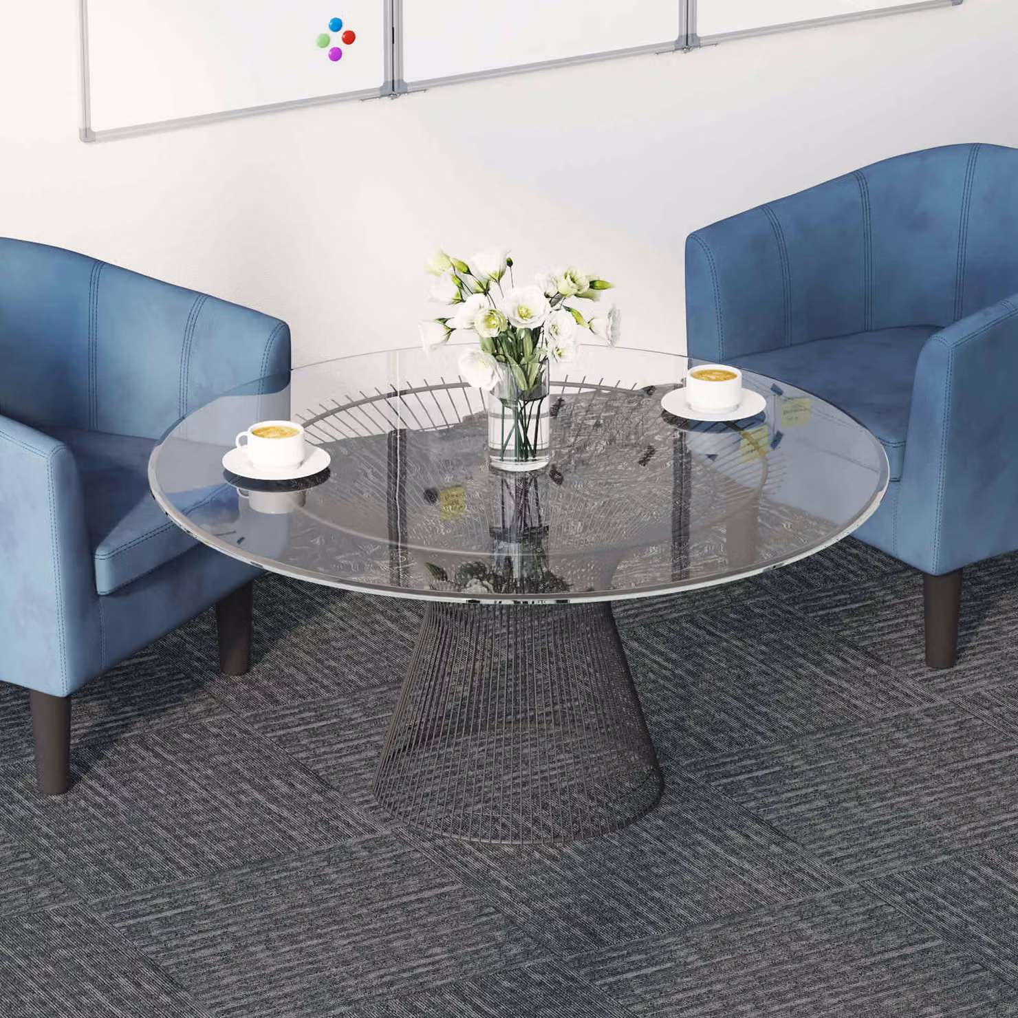vidaXL Piastrelle per Tappeto Moderne in Polipropilene, Grigio, L/P: 50 x 50 cm, Confezione da 20 pz