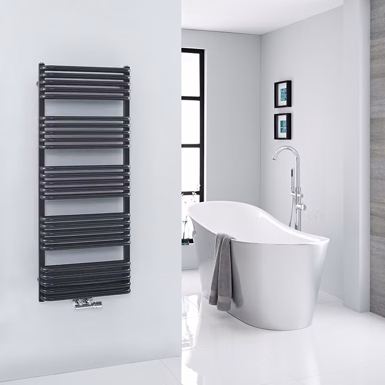 Scaldasalviette Arch HudsonReed Nero ad Attacco Centrale, H: 126,9 cm, L: 50,0 cm