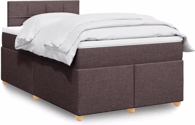 Letto Ibrido con Giroletto a Molle e Materasso vidaXL in Legno di Pino e Tessuto, Marrone e Bianco, L/P: 120 x 200 cm – 1