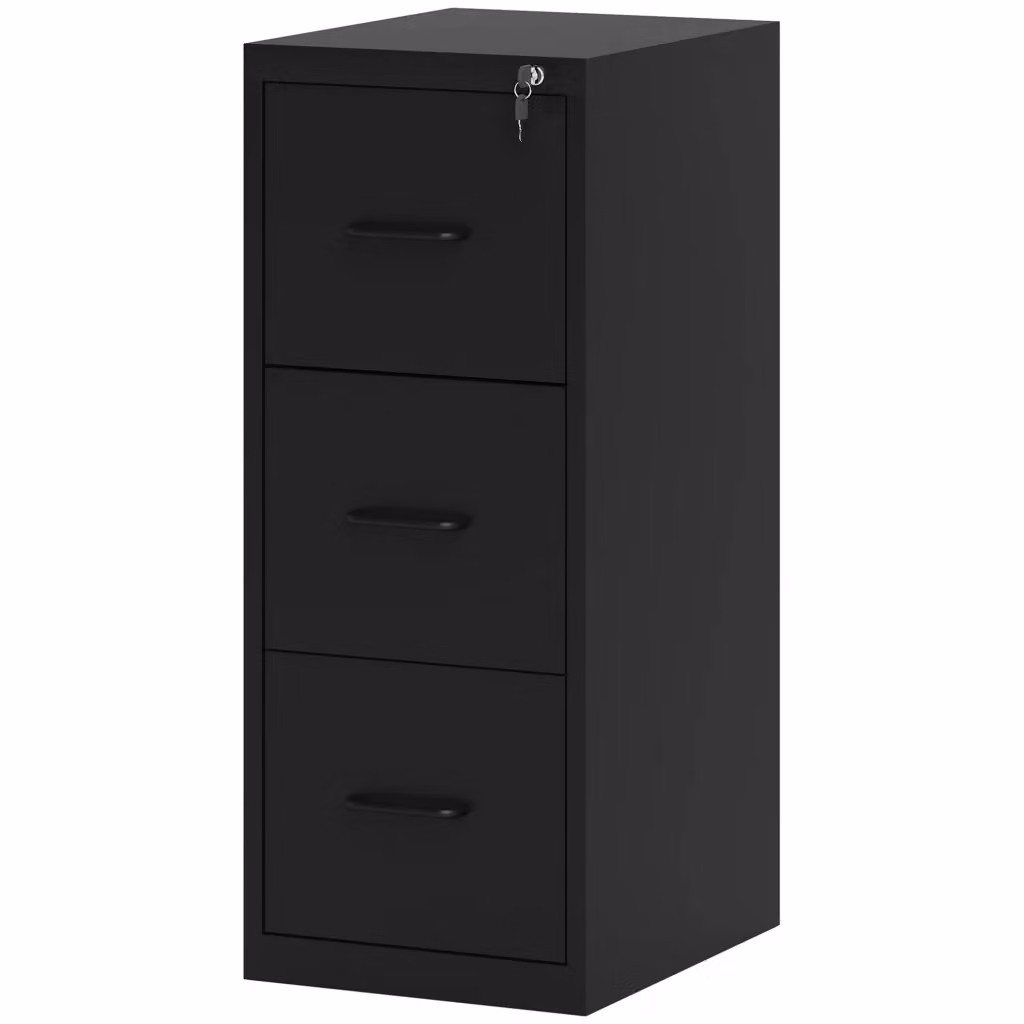 Schedario Portadocumenti Minimal DESIGN IN con 3 Cassetti in Metallo Nero, L: 36.5 cm, P: 46.2 cm, H: 99 cm – 2