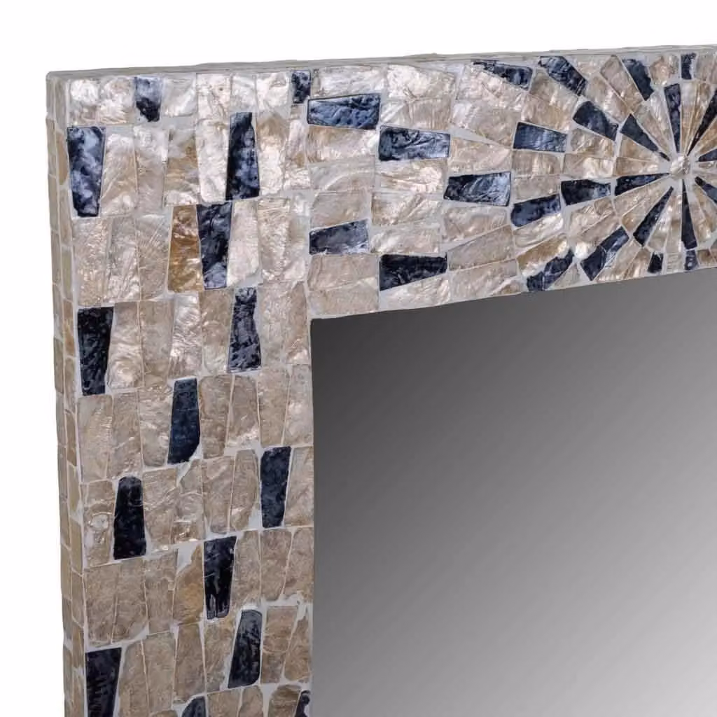 Specchio rettangolare Wanderlust Deco in legno e vetro nero da appendere L: 100 cm, H: 70 cm – 2