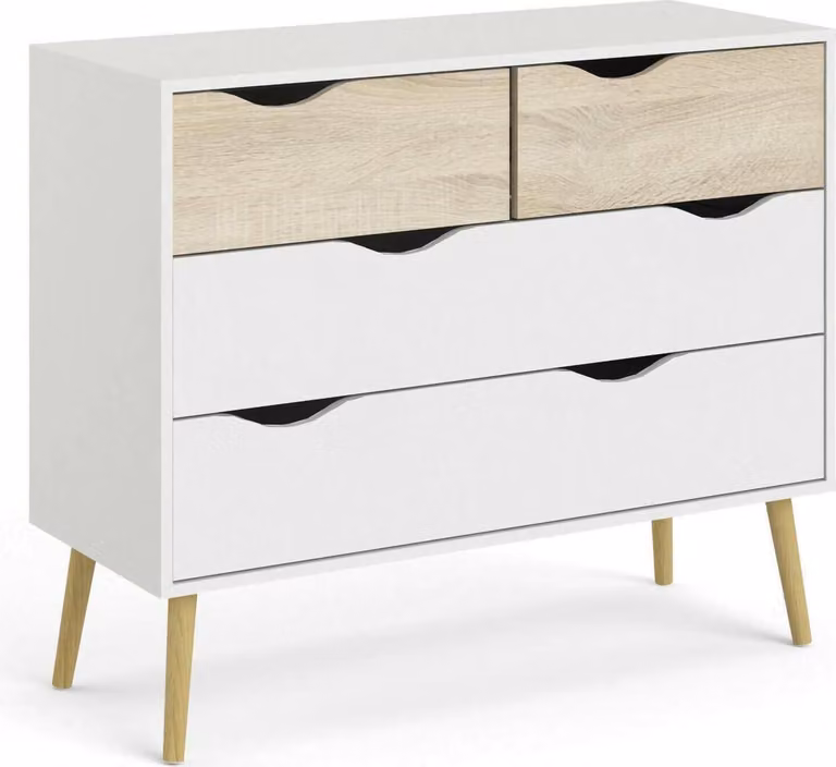 Cassettiera OSLO Struttura bianco/rovere