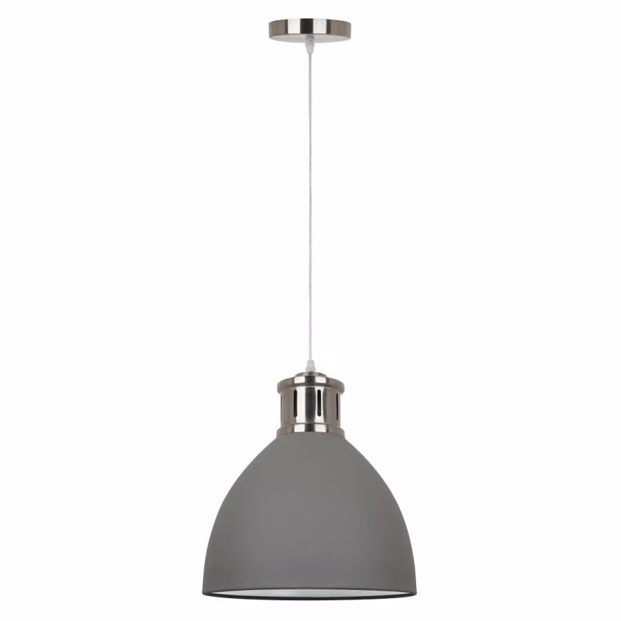 Italux Lola, lampada a sospensione industriale grigia MD-HN8100-GR+S.NICK