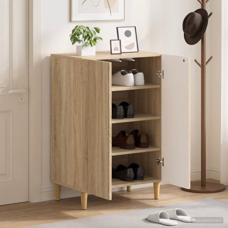 Mobile porta scarpe ARNHEM vidaXL, Rovere Sonoma, L 59,5 cm x P 39,5 cm x H 90 cm